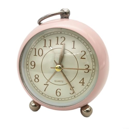 Klassische Retro-Uhr, Vintage-Wecker, leise, nicht tickende Schreibtischuhr, analoger Wecker, Nachttischuhren, batteriebetrieben, mit Licht für Schlafzimmer, Tisch, Zuhause, Küche (B) von Puupaa