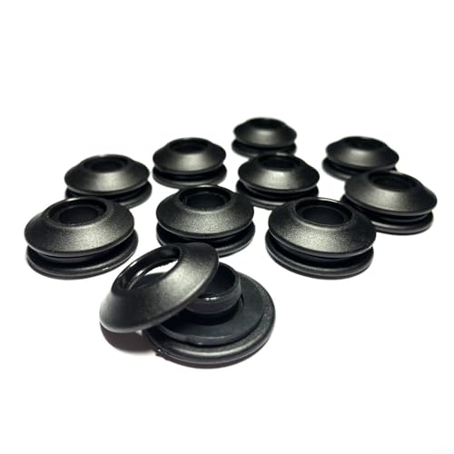 Kunststoff-Schnappösen Set, Tüllen, wasserdichte Ösen, Planenösen für Vorhänge/Zelte/Poolplane, Planen, Löcher Reparatur-Set (10 Stück, schwarz) von Puupaa