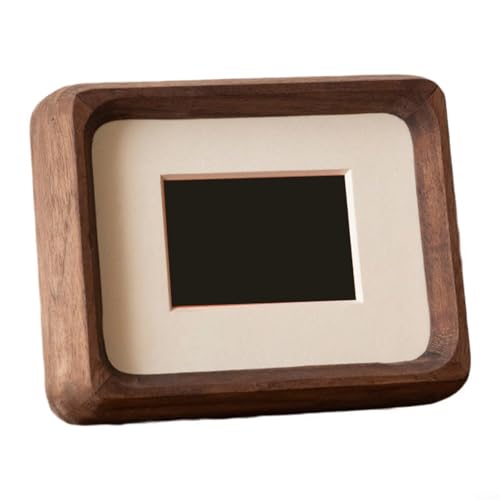 Puupaa Mini-Bilderrahmen aus Walnussholz, mit Matte, dekorativer einzelner Fotohalter, vertikal, horizontal, Tischdekoration, Heimbüro-Dekoration (10,2 cm) von Puupaa
