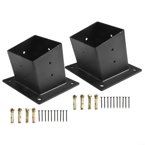 Puupaa Robuste Pergola-Wandhalterung für 10,2 x 10,2 cm Pfosten, abgeschrägtes Dach mit allen wichtigen Beschlägen (2 Stück) von Puupaa
