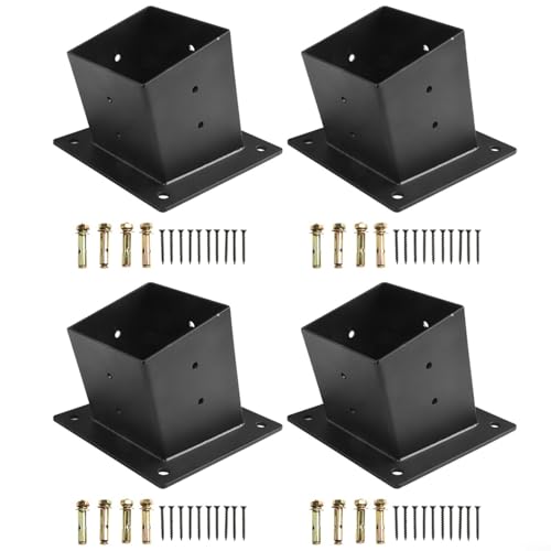 Puupaa Robuste Pergola-Wandhalterung für 10,2 x 10,2 cm Pfosten, abgeschrägtes Dach mit allen wichtigen Beschlägen (4 Stück) von Puupaa