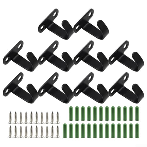Puupaa Set mit 10 Deckenhaken zum Aufhängen von Gegenständen, schlankes Edelstahl-Design für den Heimgebrauch (schwarz) von Puupaa