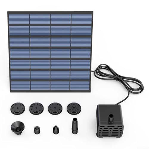 Puupaa Solar Springbrunnen Wassersprühgeräte mit Solarpanel & 8 Düsen Solar Wasserpumpe Schwimmender Brunnen für Garten Fischtank Teich Vogelbad Dekoration von Puupaa