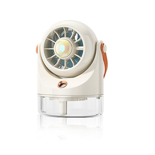 Puupaa Tragbarer Mini-Klimaanlagen-Ventilator, mit 3 Geschwindigkeitsstufen, Desktop-Verdunstungskühler, 100 ml Wassertank für Heimbüro (Reisweiß) von Puupaa
