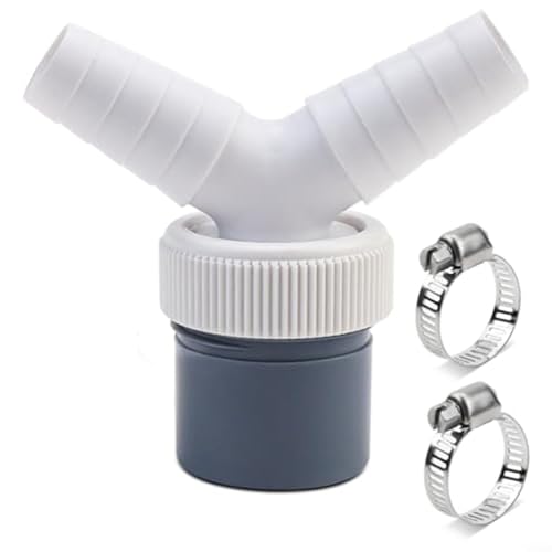 Puupaa Y-förmiger Abflussrohrverbinder 40 mm, mit doppeltem Einlass für Waschmaschine, Geschirrspüler, Wäschetrockner, Küchenspüle, Installation (Doppelanschluss Y) von Puupaa