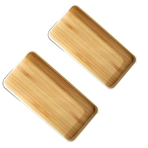 Serviertablett aus Kunststoff, rechteckig, für Frühstück, Abendessen, Getränke, für Partys, zum Servieren von Getränken, Tee, Kaffee, 2 Stück von Puupaa