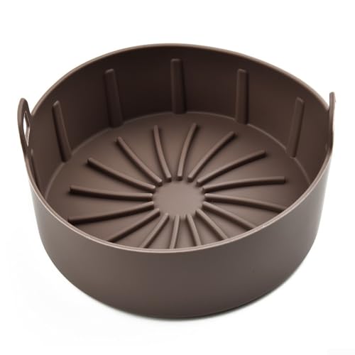 Silicfor Air Fryer Accessories Reusable Frying Pan for Easy Clean up and Cooking Efficiency (Brown) von Puupaa