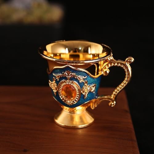 Stilvolles Retro-Likörglas mit schönem Design, ideal für Gäste (goldene Orchidee) von Puupaa