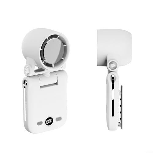 Tragbarer Handventilator mit 100 Geschwindigkeitsregelung und LCD-Display, wiederaufladbarer Mini-Ventilator zur Kühlung, 1 Stück (pink) von Puupaa