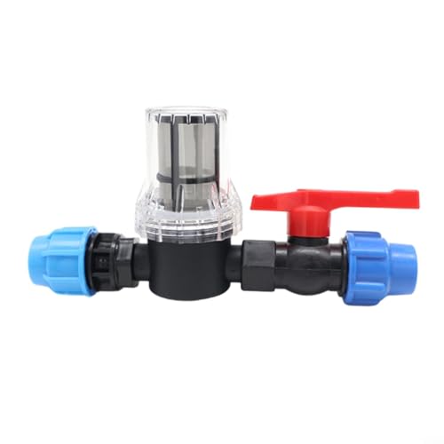 Puupaa Wasserfilterschlauch-Anschluss-Set, 20–32 mm PE-Rohr-Wasserfilter mit Kunststoffrohr-Schnellverbinder, 80 Netzfilter, Garten-Tropfbewässerungsadapter (32 mm), 1977635259 von Puupaa