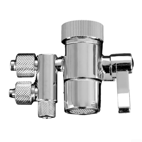 Zwei-Wege-Wasserhahn-Umstellventil mit Luftsprudler für Arbeitsplatten-Wasserfilter, Messingkonstruktion Zwei-Wege-Wasserhahn-Umstellventil mit Luftsprudler für Arbeitsplatten-Wasserfilter, Messingkonstruktion von Puupaa