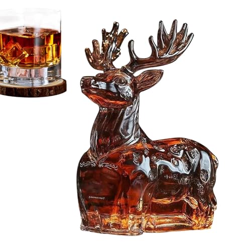 Einzigartige Whisky-Glaskaraffe, Whisky-Karaffe Mit Tierstatue, Lustige Flasche, Exquisite, Unverwechselbare Schnapsflasche, Lustiges Dekorationsgeschenk Für Vater Und Ehemann, 120 Ml von Puwaiio