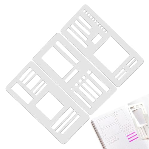 Planer-Schablonen, handgefertigte flexible Aufzeichnungsvorlage, wiederverwendbare Vorlagen, Journaling-Schablonen, multifunktionale Zeichenwerkzeuge zum Malen, Zeichnen, Tracker, Notizbuch von Puwaiio