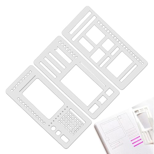 Planer-Schablonen, handgefertigte flexible Aufzeichnungsvorlage, wiederverwendbare Vorlagen, Journaling-Schablonen, multifunktionale Zeichenwerkzeuge zum Malen, Zeichnen, Tracker, Notizbuch von Puwaiio