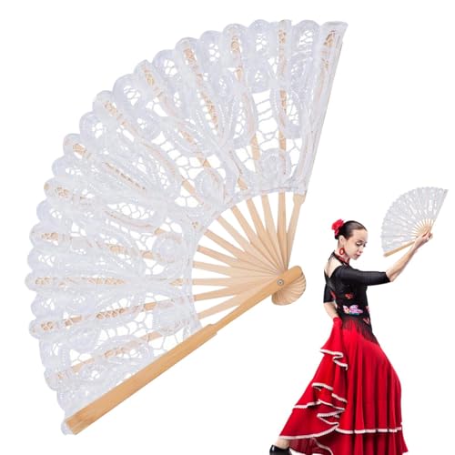 Puwaiio Faltfächer, Handfächer für Frauen faltbar - Faltbarer Fächer aus Baumwollspitze | Dekorative Spitzenfächer mit Rippen für Auftritte, Tanz, Hochzeit, Kirche, Party und Geschenk Puwaiio Faltfächer, Handfächer für Frauen faltbar - Faltbarer Fächer aus Baumwollspitze | Dekorative Spitzenfächer mit Rippen für Auftritte, Tanz, Hochzeit, Kirche, Party und Geschenk von Puwaiio