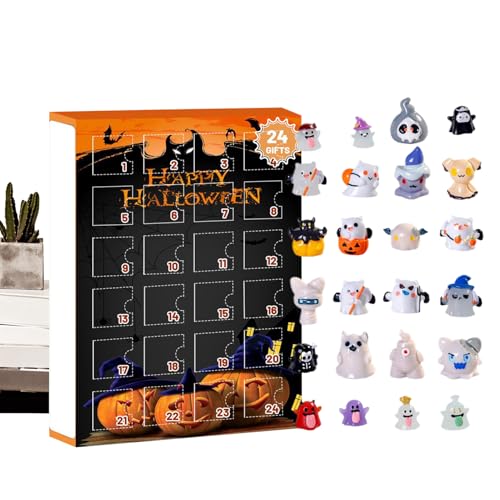 Puwaiio Halloween Countdown Kalender, Geisterstatue Deko Für Halloween, Halloween Countdown Kalender Spielzeug Geschenk Zimmerdeko Für Erwachsene Jugendliche Mädchen Wohnheim Wohnzimmer Nachttisch von Puwaiio