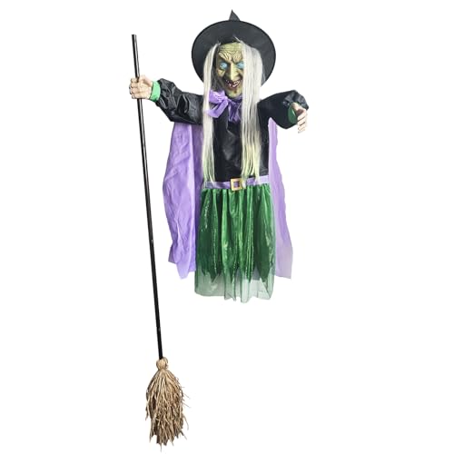 Puwaiio Halloween Fliegende Hexe Dekoration | Fliegende Hexe Deko Für Draußen Halloween,Gruselige Deko Für Feiertage Garten Vorgarten Haus Eingang Terrasse Innenbereich Spukhaus Puwaiio Halloween Fliegende Hexe Dekoration | Fliegende Hexe Deko Für Draußen Halloween,Gruselige Deko Für Feiertage Garten Vorgarten Haus Eingang Terrasse Innenbereich Spukhaus von Puwaiio