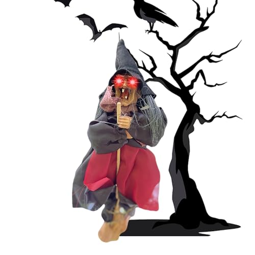Puwaiio Halloween-Hexe-| Behang Hexenation mit Soundaktivierungsfunktion - Sprechende Hexenation mit leuchtenden Augen und Tonaktivierungsfunktion für die Außenation von Puwaiio