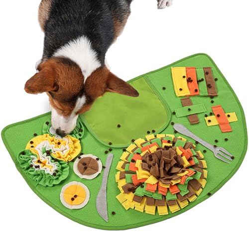 Puwaiio Hund Schnüffelteppich,Hundeschnüffelmatte Futterverlangsamer - Interaktives Spielzeug Knobelspiel Für Welpen Mittelgroße Und Große Rassen Futterteppich Beschäftigung Training von Puwaiio