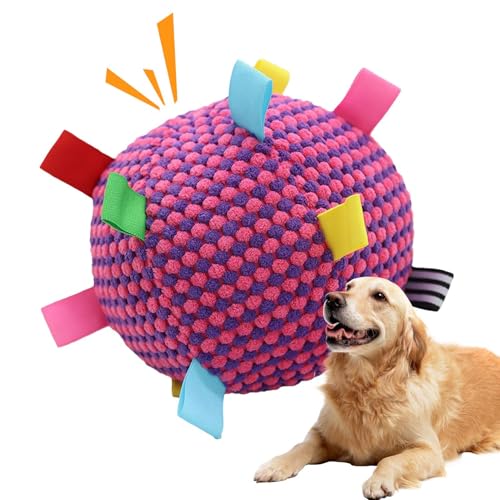 Puwaiio Interaktiver Ball für Hunde | Rollball Spielzeug – Quietschendes Haustierbedarf, weiches Spiel für Indoor-Katzen, , Heimtraining, Spielzeit, Kätzchen, Welpen, Outdoor von Puwaiio