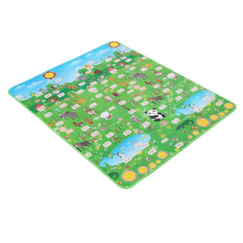 Puwaiio Kinder-Spielteppich, waschbare Baby-Spielmatte, interaktiver doppelseitiger Pad-Teppich für Krabbelübungen, Kindergarten, Spielzeit, Innenbereich, Klassenzimmer, sensorische Aktivität, Outdoor von Puwaiio