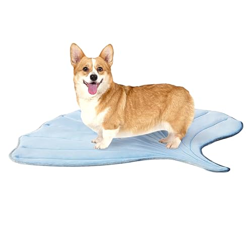 Puwaiio Kühlmatte für Katzen, rutschfeste Hunde-Sommer-Selbstkühlmatte, atmungsaktive Decke, Pflanzenförmiges Bett, Haustierzubehör für mittelgroße große kleine Welpen, Kätzchen, alle Rassen von Puwaiio