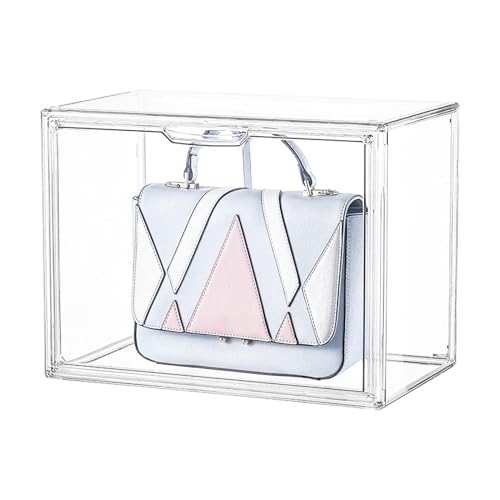 Puwaiio Transparente Präsentationsbox für den Schrank, Handtaschen, stapelbar, für Spielzeug, Aufbewahrungsbehälter mit magnetischer Tür-Optik Puwaiio Transparente Präsentationsbox für den Schrank, Handtaschen, stapelbar, für Spielzeug, Aufbewahrungsbehälter mit magnetischer Tür-Optik von Puwaiio