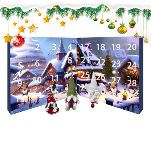 Puwaiio Wichtel Adventskalender | Niedliche Kalender mit Wichtel-Spielfiguren,Festliches Spielzeug Figuren Dekoplaner Für Erwachsene Kinder Familie Teenager Festtage Verlobung Hochzeit Zimmerdeko von Puwaiio
