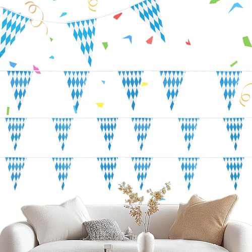Puwaiio Wimpelketten - Dreieckige Flaggen 20 Stück | Oktoberfest Deko Wimpel Für Garten Fenster Klassenzimmer Wand Decke Tür Zuhause Picknick von Puwaiio