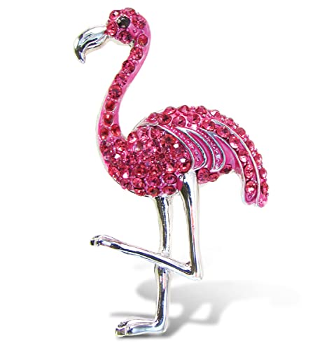 CoTa Global Flamingo-Kühlschrankmagnet – Silber funkelnde Strass-Kristalle, niedlicher tropischer Tiermagnet für Küche, Kühlschrank, Spinde, Heimdekoration, coole Bürodekoration, Neuheit – 6,3 cm von Puzzled