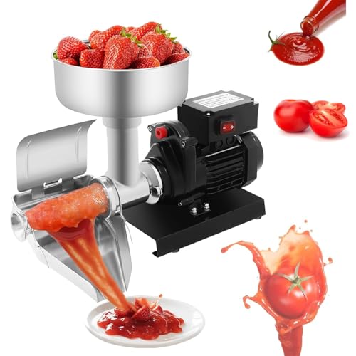 Elektrische Tomatensiebmaschine, gewerbliche Lebensmittel-Mahlpresse, Edelstahl-Saucenhersteller mit Sieb, 450-W-Elektropresse für Tomaten, Erdbeeren, Himbeeren von Pveanns