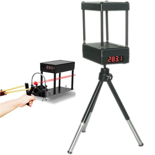 Schießgeschwindigkeitsmesser, wiederaufladbares Geschwindigkeitsmessgerät mit Stativ, Messbereich 1-2000 M/s oder (4-6500 FPS) für Tennis, Badminton, Schießen von Pveanns