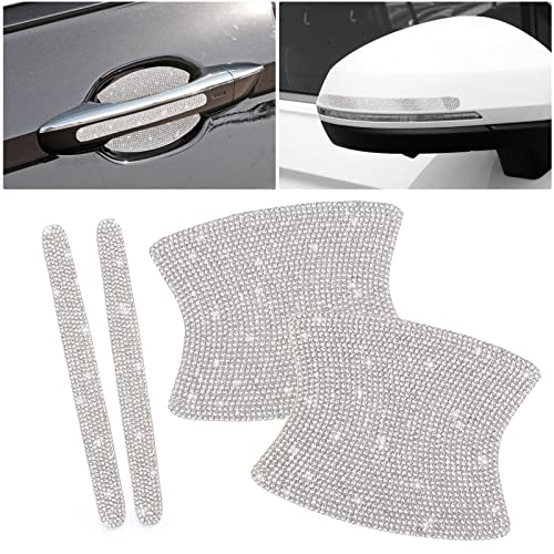 10Stück Auto Strass Bling Türgriff Reflektierende Zierleisten Aufkleber Universal Autotür Tasse Kratzschutz Abdeckung, Schutzfolie Reflektierende Streifen Silber von Pwsap