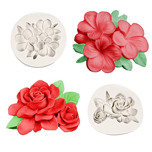 2Stück Kerzenform Rose Frangipaniform Kerzen, 3D DIY Silikonform Kerzen-Gießen Formen Handgemachte für Bastel Ornamente, DIY Duftkerze, Pudding, Seife, Antihaft Silikon Kerzenformen von Pwsap