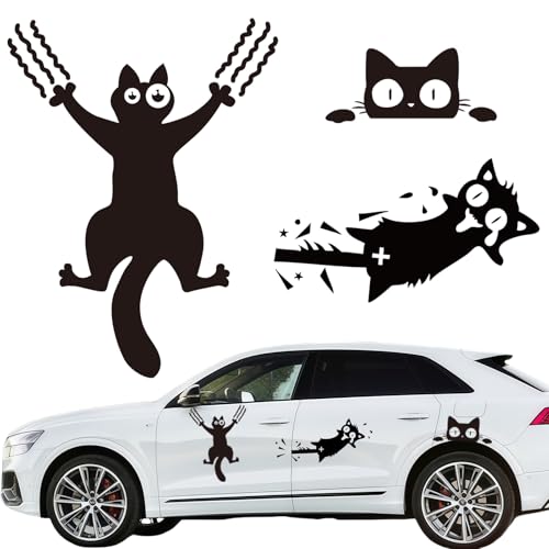 3 Stück Autoaufkleber,Katze Auto Aufkleber Aufkleber,Katzen Dekorationen Zubehör Car Sticker Cat Deko Vinyl Wandaufkleber Fenster Aufkleber für Geländewagen Wohnmobil Karosserie Seitentür Kofferraum 3 Stück Autoaufkleber,Katze Auto Aufkleber Aufkleber,Katzen Dekorationen Zubehör Car Sticker Cat Deko Vinyl Wandaufkleber Fenster Aufkleber für Geländewagen Wohnmobil Karosserie Seitentür Kofferraum von Pwsap