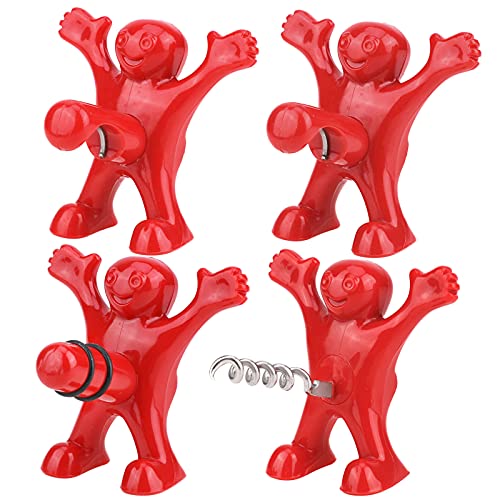 4 Pack Weinöffner Lustig, Weinöffner Geschenkset Rotweinverschluss Bierflaschenöffner Flaschenöffner Weinflasche Stopper, Bierflasche Opener Gag für Home Party Hotel Bar Geschenk von Pwsap