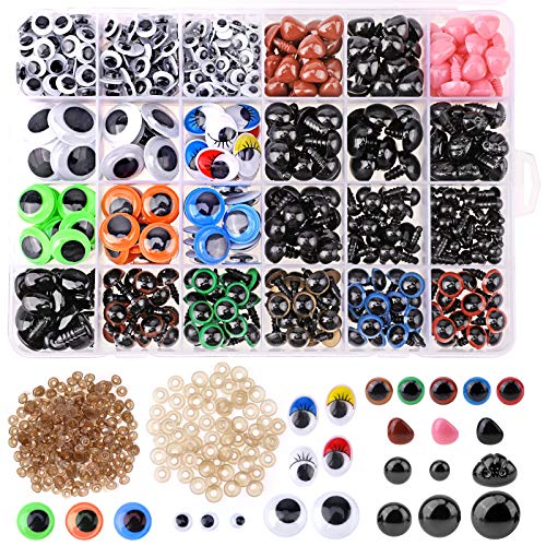 910Stück Augen Kunststoffaugen, 560Stück 6-14mm Kunststoff Sicherheit Augen mit Unterlegscheiben, 350Stück Wackelaugen Selbstklebend, für Puppe, Marionette, Teddybär, Häkeltiere, Plüschtier Basteln 910Stück Augen Kunststoffaugen, 560Stück 6-14mm Kunststoff Sicherheit Augen mit Unterlegscheiben, 350Stück Wackelaugen Selbstklebend, für Puppe, Marionette, Teddybär, Häkeltiere, Plüschtier Basteln von Pwsap