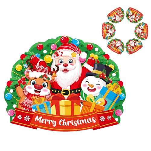6 Stück Weihnachten PVC Tischsets, Schöne Santa Claus Rentier Schneemann Weihnachts, Hitzebeständige Weihnachts Tischsets für Esstisch Dekoration Weihnachtspartys von Pwsap