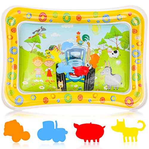 Aufblasbare Wagen Wassermatte Säuglinge und Kleinkinder Wasserspielmatte, 26x20In Rechteck Baby Aquarium Matte ab 3 6 9 12 Monate Spaßaktivitäten Das Stimulationswachstum Ihres Baby mit Pumpe von Pwsap