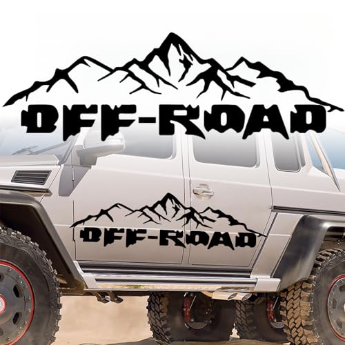 Berg Autoaufkleber Universal Auto Motorhaube Dekoration Aufkleber Vinyl Wasserdicht Dekoration Aufkleber für SUV Geländewagen Wohnmobil Karosserie Seitentür Kofferraum, Schwarz (100 x 28 cm) von Pwsap