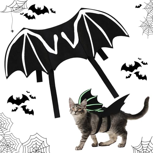Haustier Halloween Fledermaus Kostüm mit Leuchtende, Fledermaus Knochen Flügel Kleidung, Hund Katze Haustier Cosplay Kleidung Pets Kostüm für Mittlere große Hunde Katzen, Halloween Magie Party, L Haustier Halloween Fledermaus Kostüm mit Leuchtende, Fledermaus Knochen Flügel Kleidung, Hund Katze Haustier Cosplay Kleidung Pets Kostüm für Mittlere große Hunde Katzen, Halloween Magie Party, L von Pwsap