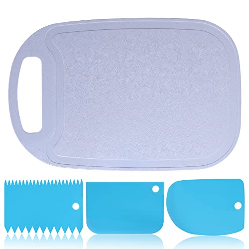 Multifunktionales Schneidebrett Set mit Saftrillen, Schneidebrett Kunststoff BPA-Free Frühstücksbrettchen Küchenbrett mit 3pcs Teigschaber Teigkarte für Heimküche Outdoor Camping Picknick BBQ, Blau Multifunktionales Schneidebrett Set mit Saftrillen, Schneidebrett Kunststoff BPA-Free Frühstücksbrettchen Küchenbrett mit 3pcs Teigschaber Teigkarte für Heimküche Outdoor Camping Picknick BBQ, Blau von Pwsap