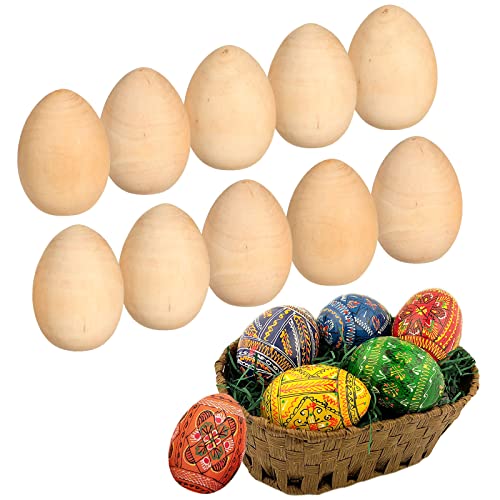 Pwsap 10 STÜCKE, unfertige gefälschte Ostereier aus Holz mit flachem Boden, unbemalte Ostereier zum Basteln, Osterei-Ornamente für Kinder zum Selbermachen, Spielzeuglebensmittel Pwsap 10 STÜCKE, unfertige gefälschte Ostereier aus Holz mit flachem Boden, unbemalte Ostereier zum Basteln, Osterei-Ornamente für Kinder zum Selbermachen, Spielzeuglebensmittel von Pwsap