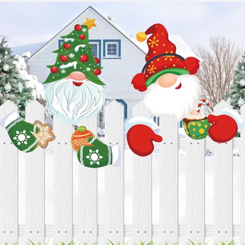 Pwsap 2 Stück Zaun Dekoration Weihnachtszaun Garten Hof Kunst Zeichen Pfähle,Hof Dekorationen Gnom Spähen Zeichen Rasen im Freien Zaundekoration für Die Gartendekoration Innenhofdekoration Pwsap 2 Stück Zaun Dekoration Weihnachtszaun Garten Hof Kunst Zeichen Pfähle,Hof Dekorationen Gnom Spähen Zeichen Rasen im Freien Zaundekoration für Die Gartendekoration Innenhofdekoration von Pwsap