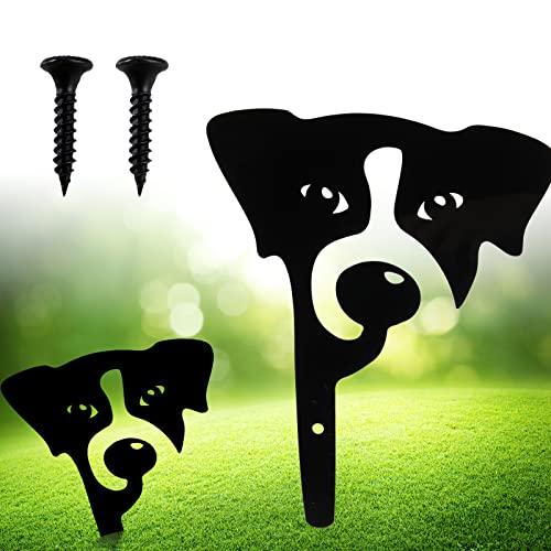 Schwarze Hund Yard Art Gartenstecker, Gartenfigur Acrylic Deko Handarbeit Gartendeko Gartenstatuen Silhouette Garten Pfahl Gartenschilder für Hinterhof Rasen Ornament von Pwsap