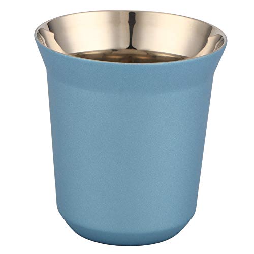 Pwshymi Doppelwandige Isolierte Kapseltasse Tasse Edelstahl Espressotassen Wiederverwendbar für Home Coffee Shop(Jazzblau) Drinkingcup von Pwshymi