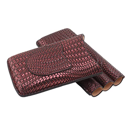 Tragbares Zigarrenetui aus Leder, 3-Finger-Zigarrenetui aus Leder, Gute Atmungsaktivität, Modisch, Elegant, für Partys auf Reisen (Lila) von Pwshymi