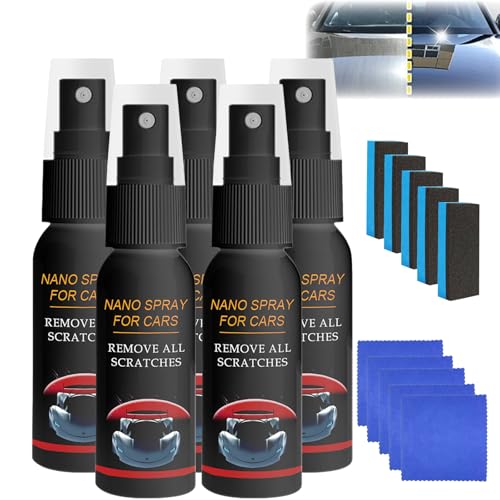 Pwzoax Nurafix Nano Car Spray, 5er Pack, Kratzerentferner für Autos, Metall, Kunststoff, Glas von Pwzoax