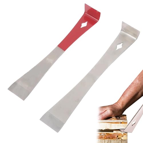 Woodworker’s Multi-Purpose Magic - Stainless Steel Pry Bar Scraper Set, Trim Puller Tool for Baseboard, Multifunctional Nail Puller Small Flat Pry Bar (2Pcs) von Pwzoax