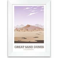 Große Sanddünen Poster, Us Nationalpark Reisedruck, Colorado Wandkunst von PxlldPosterArt